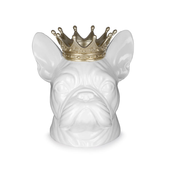 French Bull Dog Head with Crown (H-36.5CM)