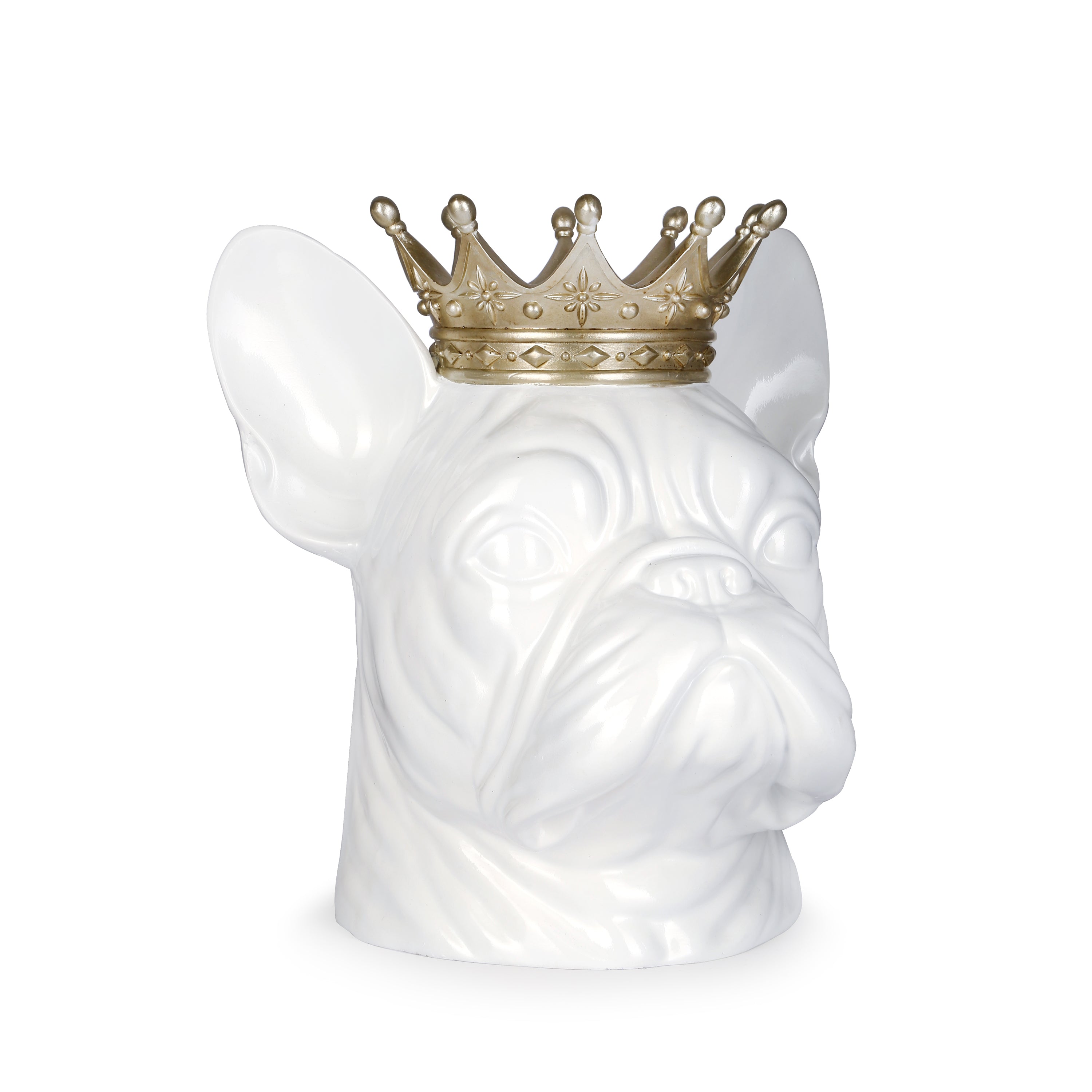 French Bull Dog Head with Crown (H-36.5CM)