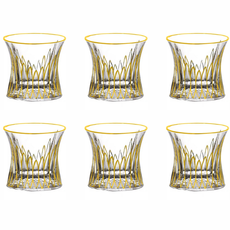 Rim Design Whiskey Glasses set of 6