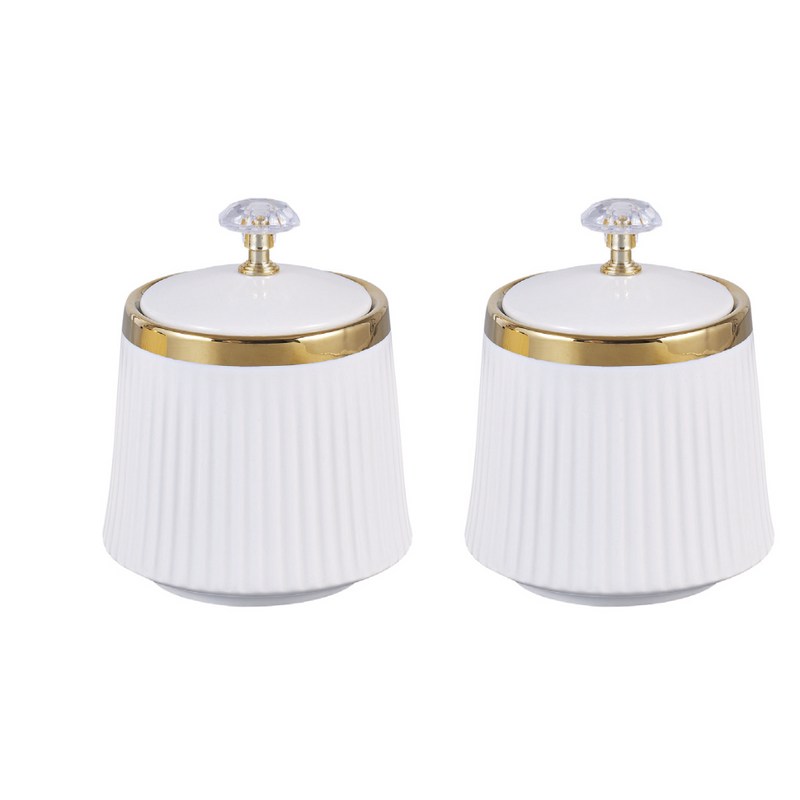 Set of 2 Big Canisters White