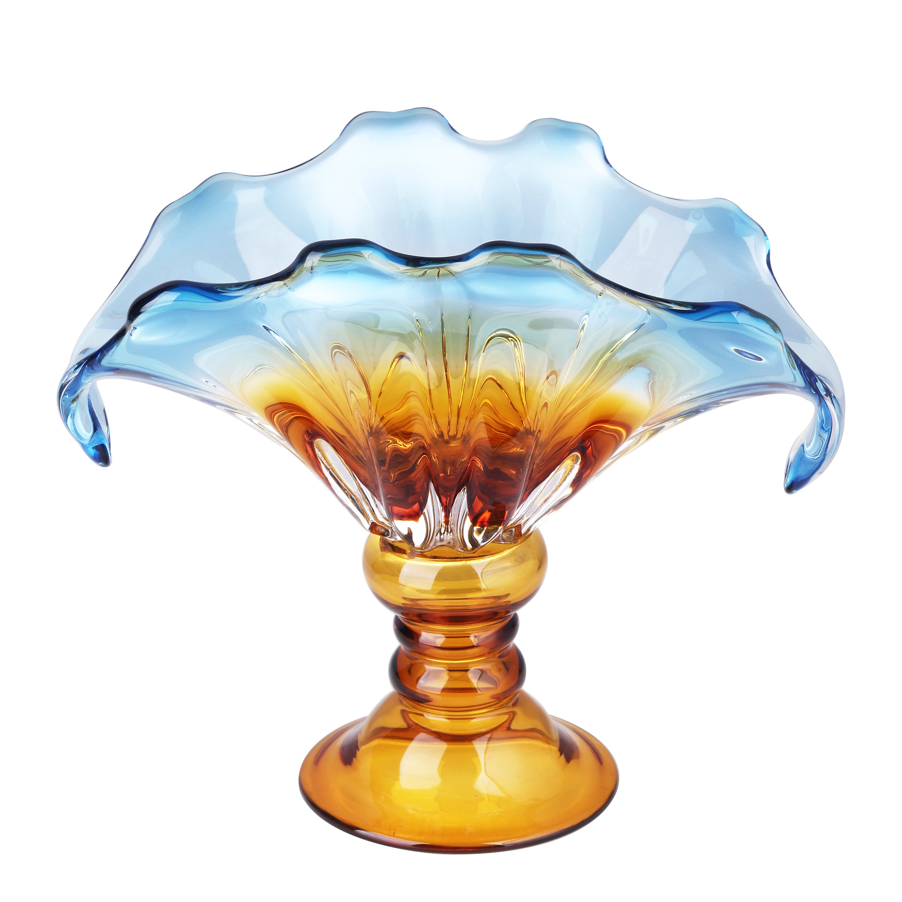 Crystal Wave Pedestal Bowl