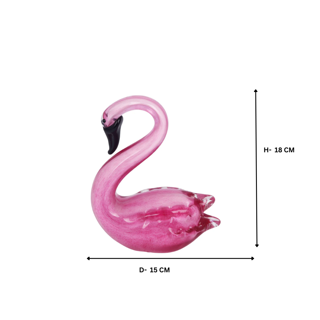 Crystal Curved Flamingo Figurine