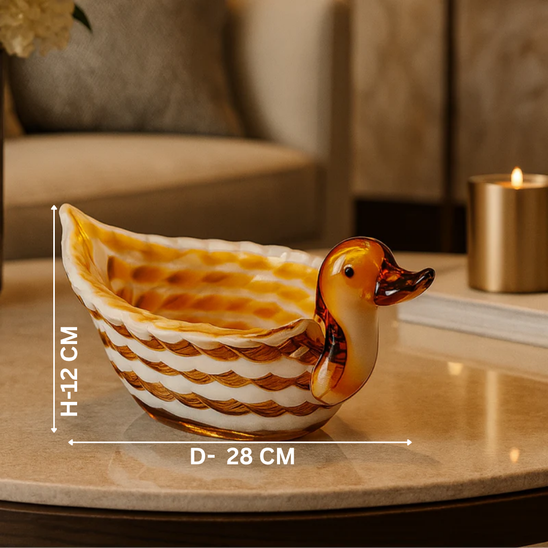 Crystal Duck Bowl Showpiece