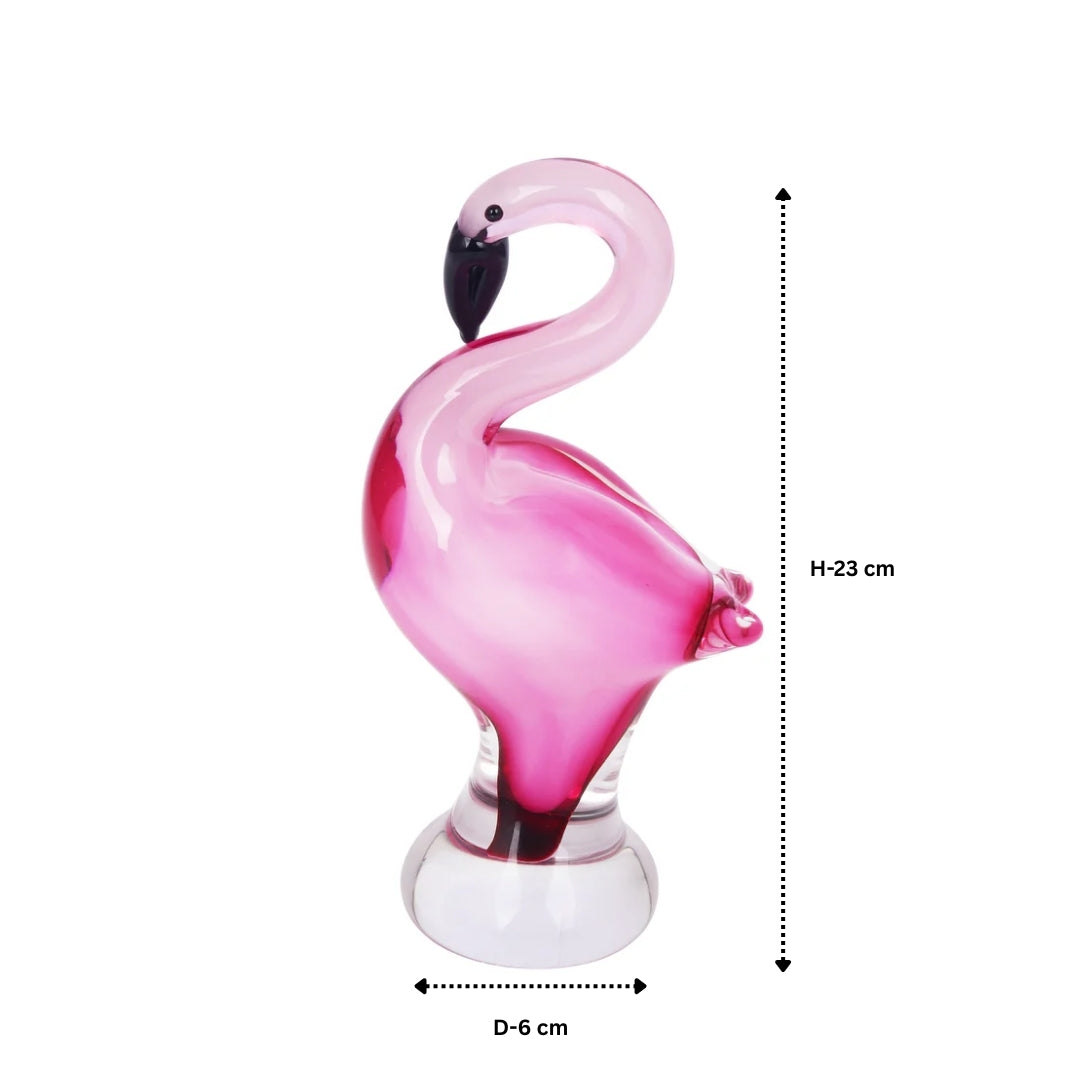 Crystal Standing Flamingo Figurine Pink