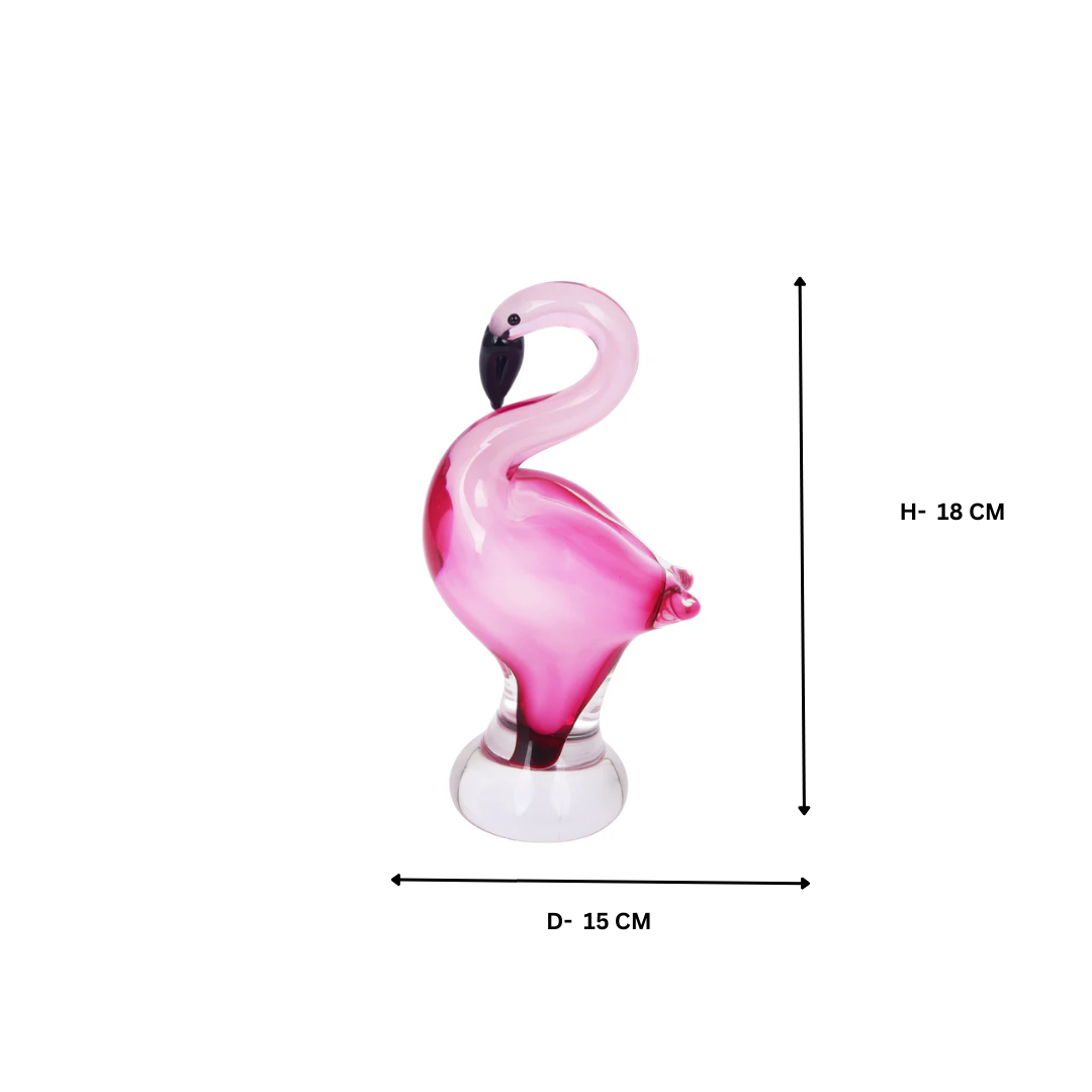 Crystal Standing Flamingo Figurine Pink