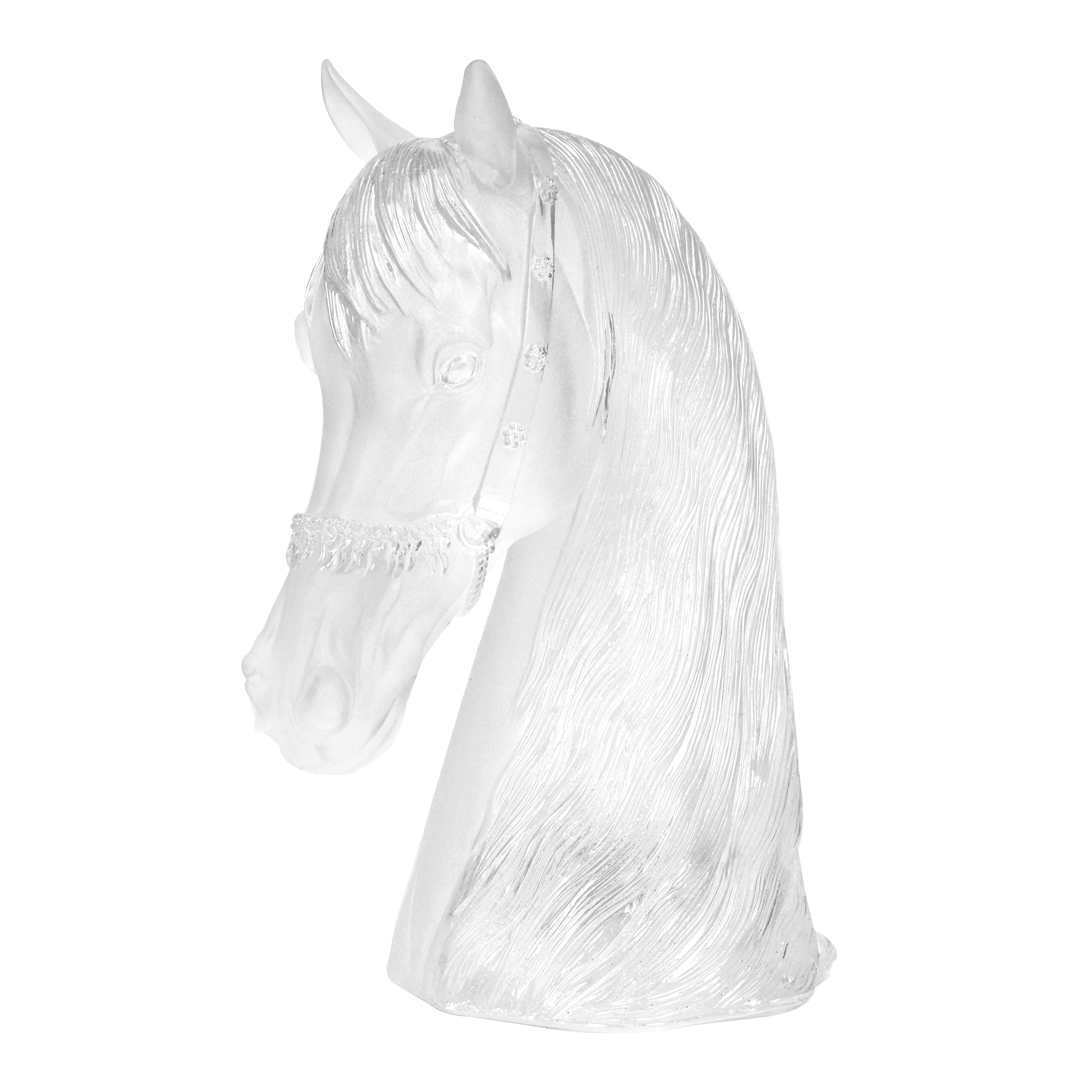 Crystal Clear Horse Head Sculpture