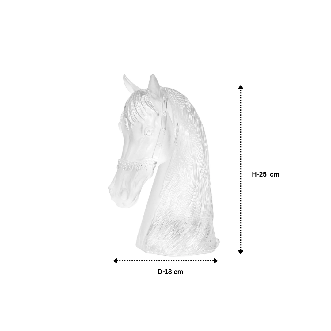 Crystal Clear Horse Head Sculpture