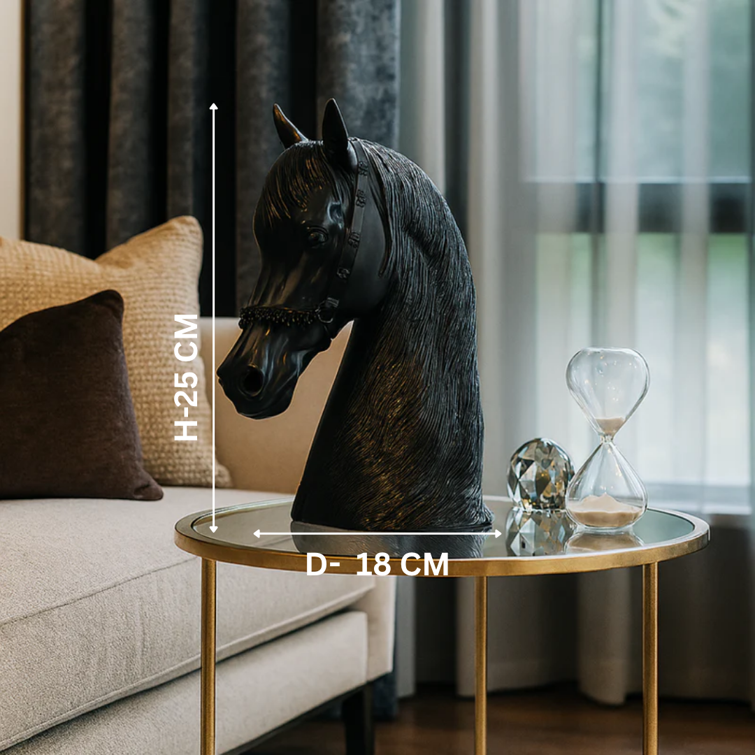 Black Crystal Horse Head Sculpture