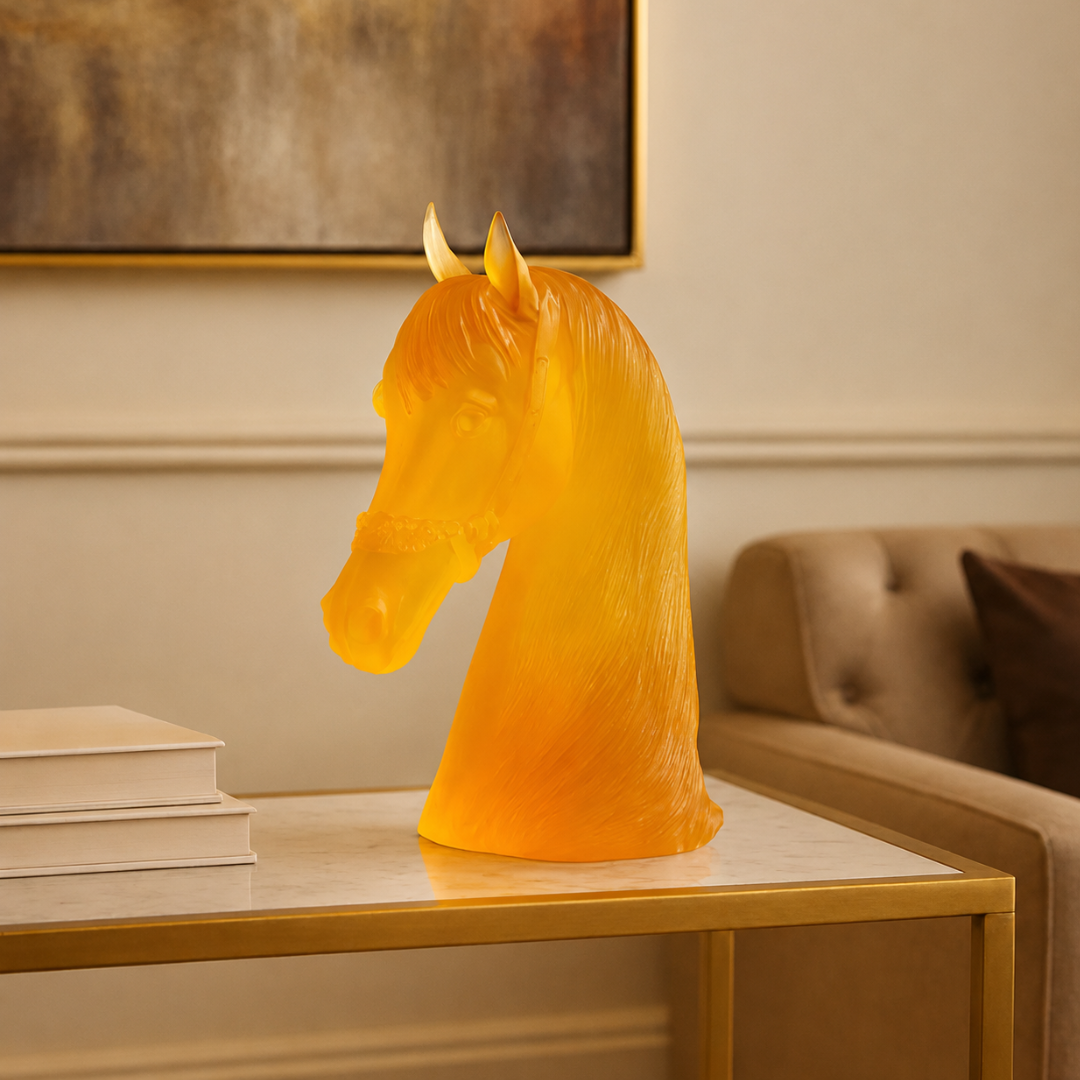 Crystal Horse Head Amber