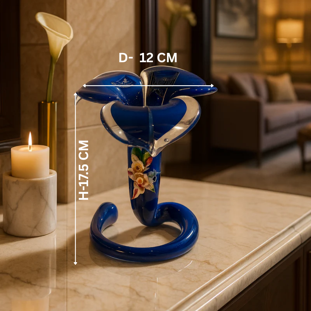 Murano Blue Loop Vase Small