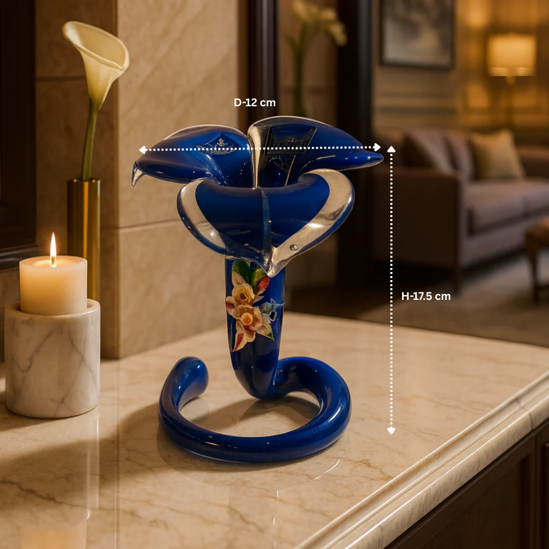 MURANO BLUE LOOP VASE SMALL