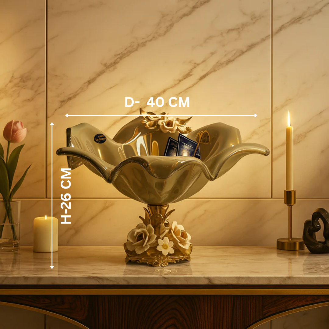 Murano Grey Crystal Floral Vase