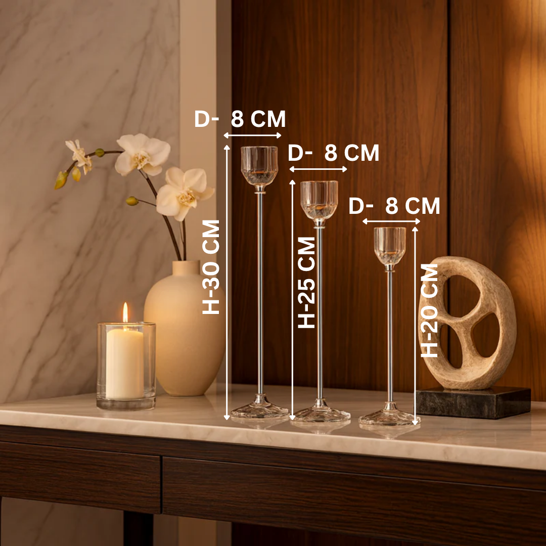 Set of 3 Crystal Candle Holder