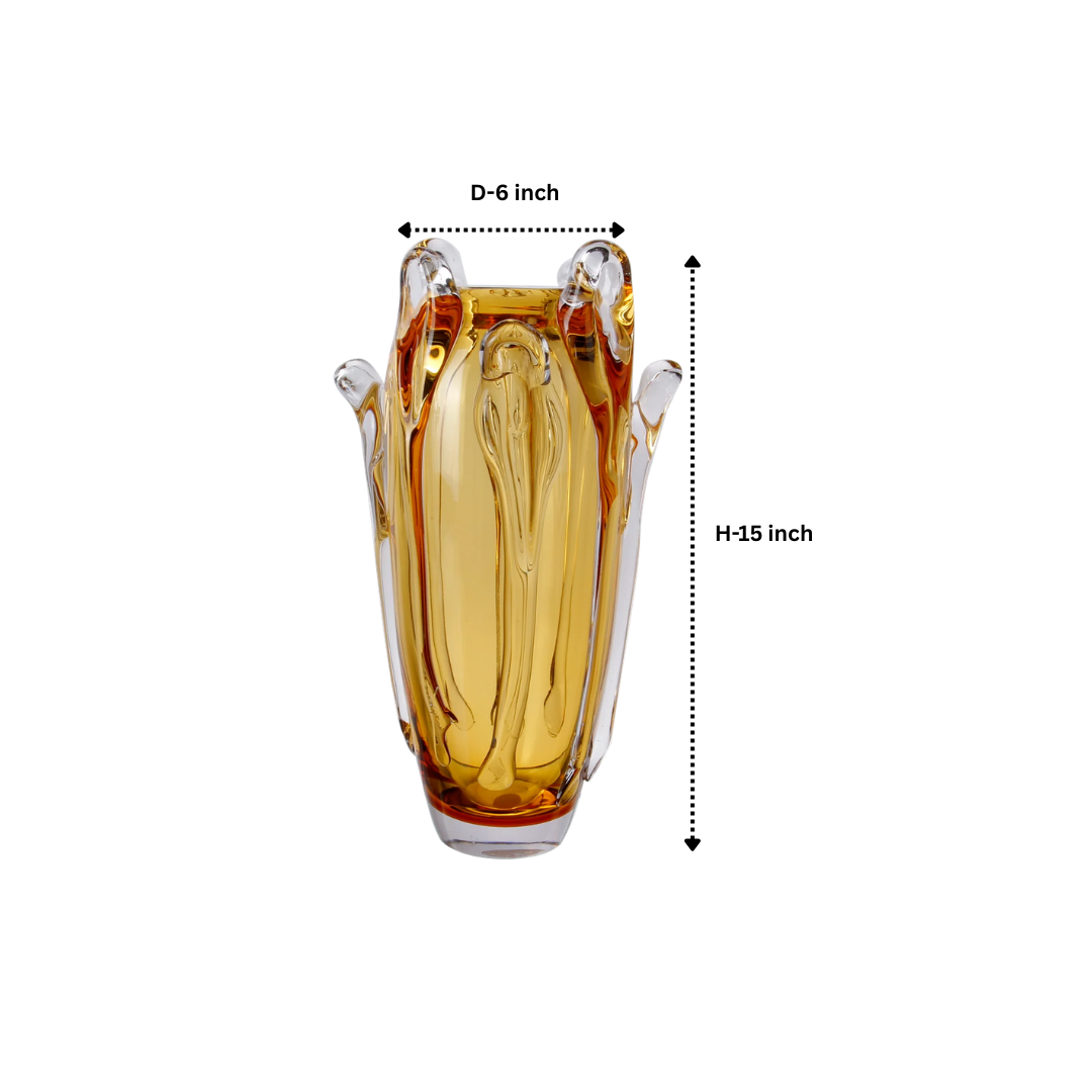 Crystal Swirl Vase Amber Large
