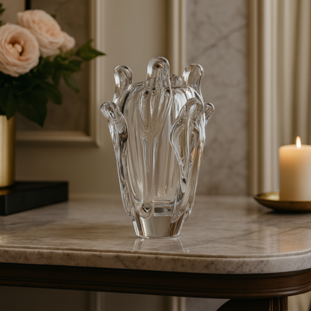Crystal Swirl Vase Clear Small