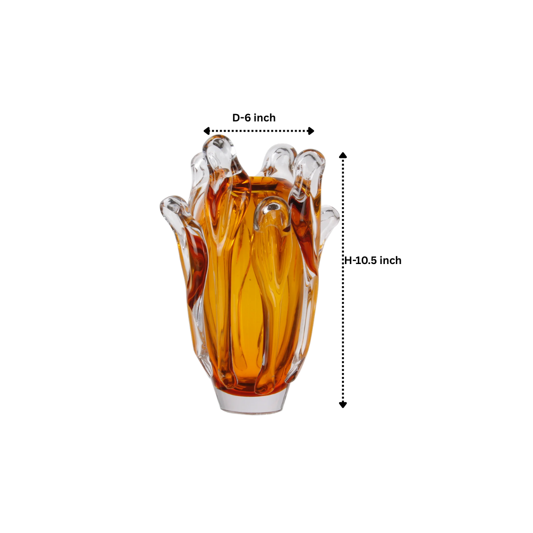 Crystal Swirl Vase Amber Small
