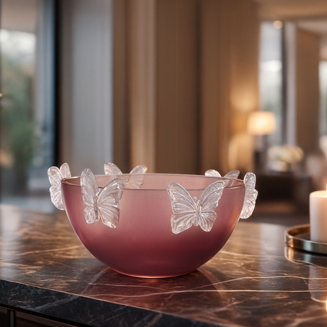 Crystal Butterfly Bowl Purple