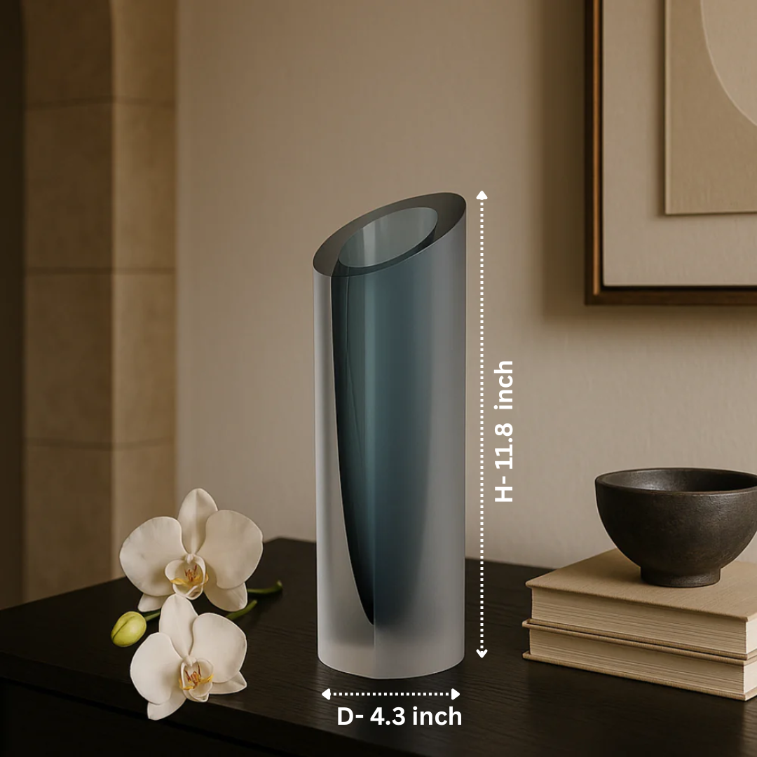 Crystal Mist Vase Blue Large
