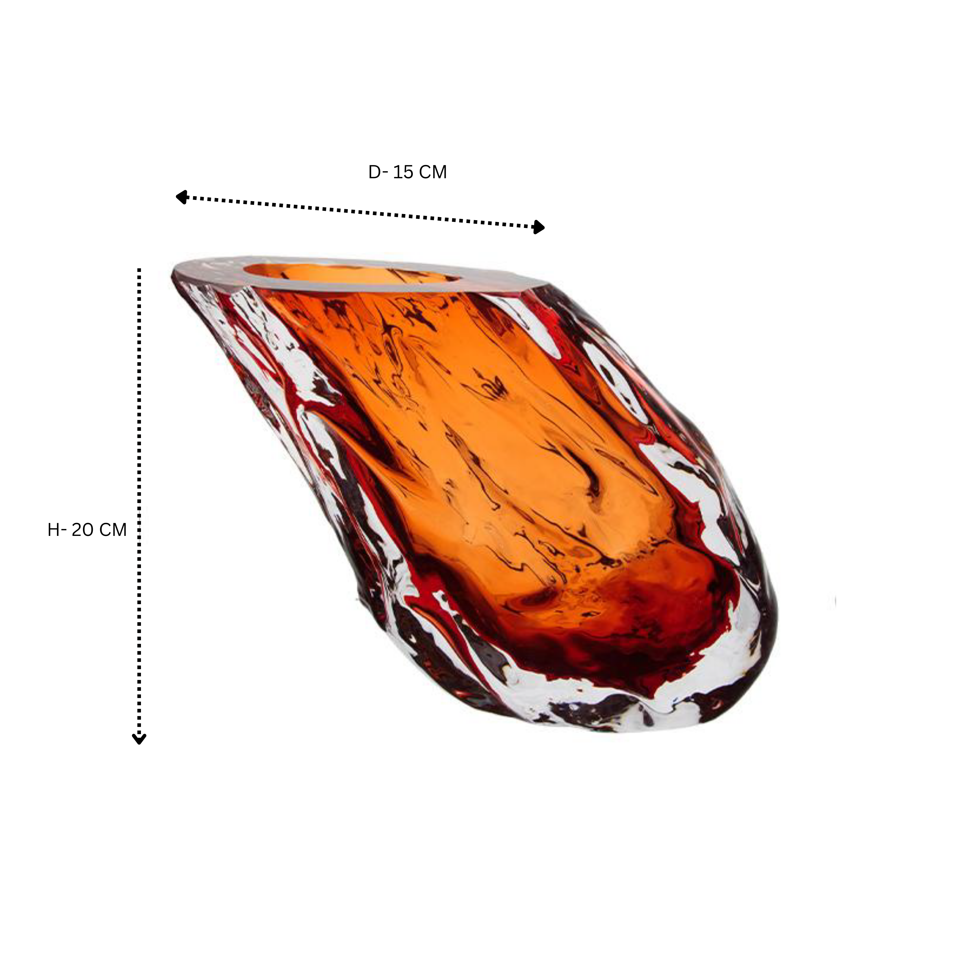 Crystal Flame Vase Small