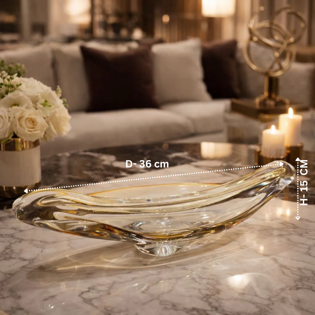 Crystal Rectangular Arc Bowl Small