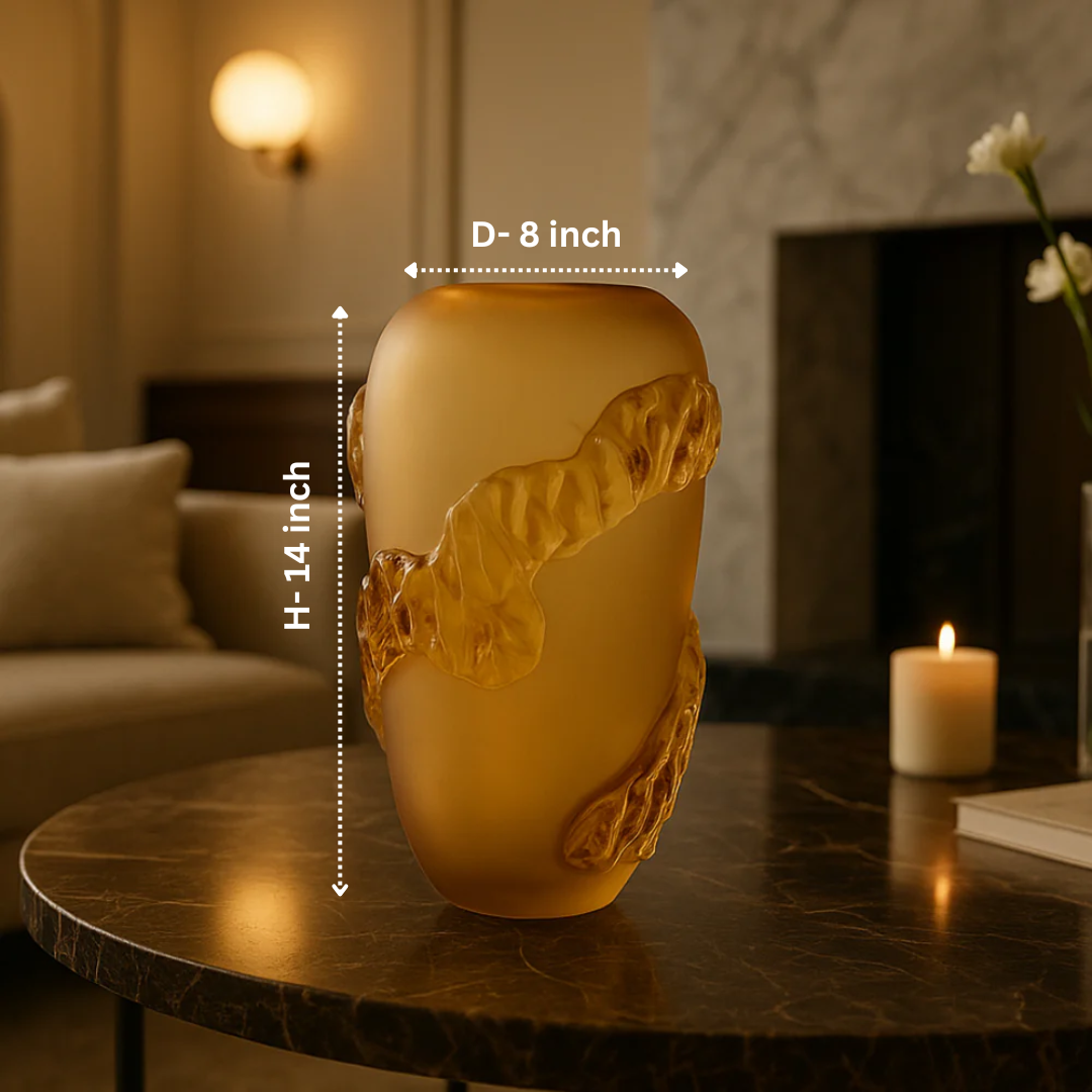 Crystal Bold Whirl Vase Amber