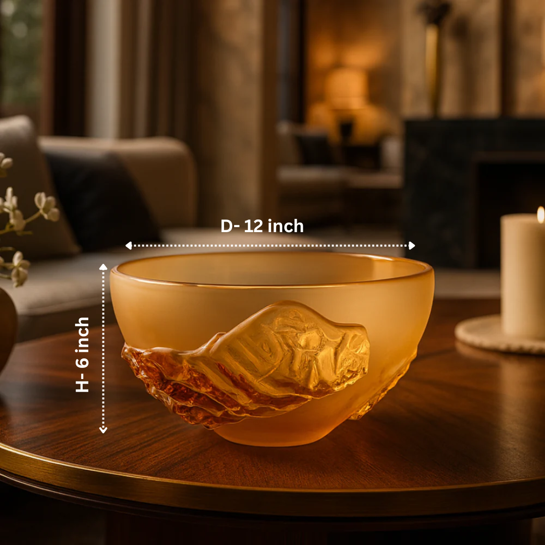 Crystal Bold Whirl Bowl Amber