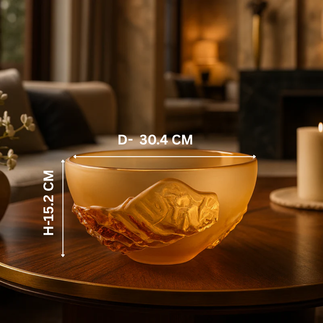 Crystal Bold Whirl Bowl Amber