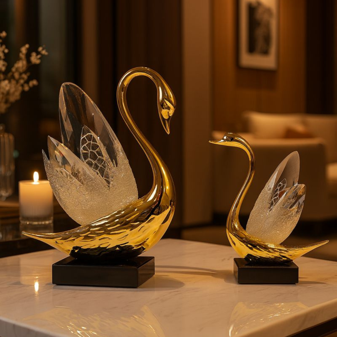Set of Crystal Wing Swan