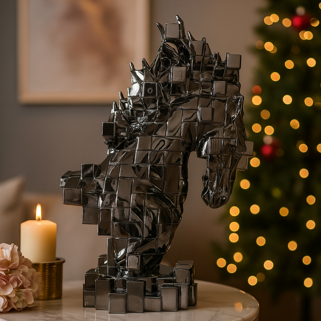 Abstract Horse Head Sculpture