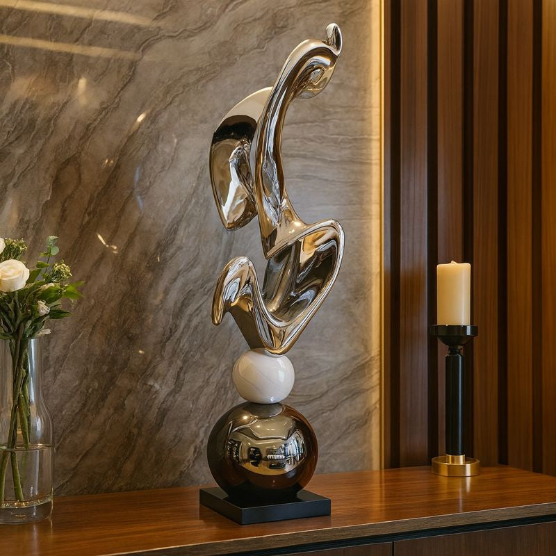 Abstract Sculpture on Sphere Sil.Col.