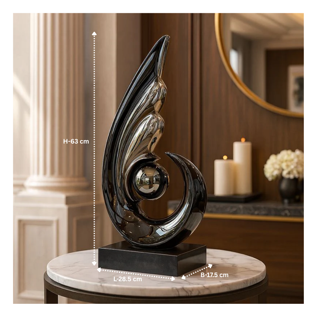 Swirl Design Artistic Sculpture Black