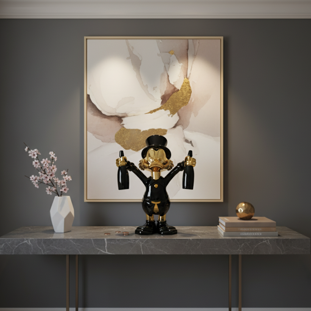 Duck Champagne Bottle Showpiece crystal