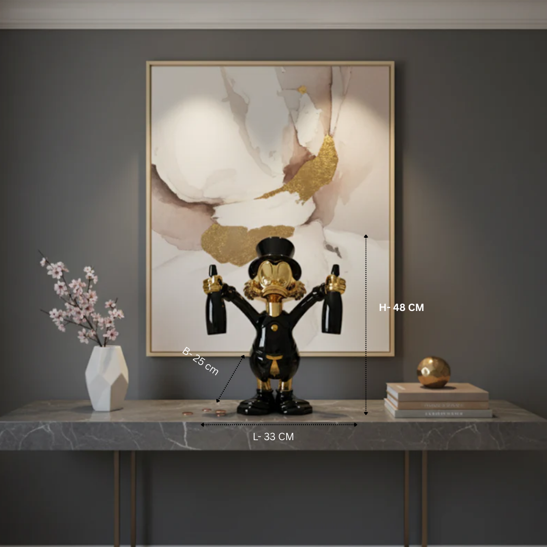 Duck Champagne Bottle Showpiece crystal