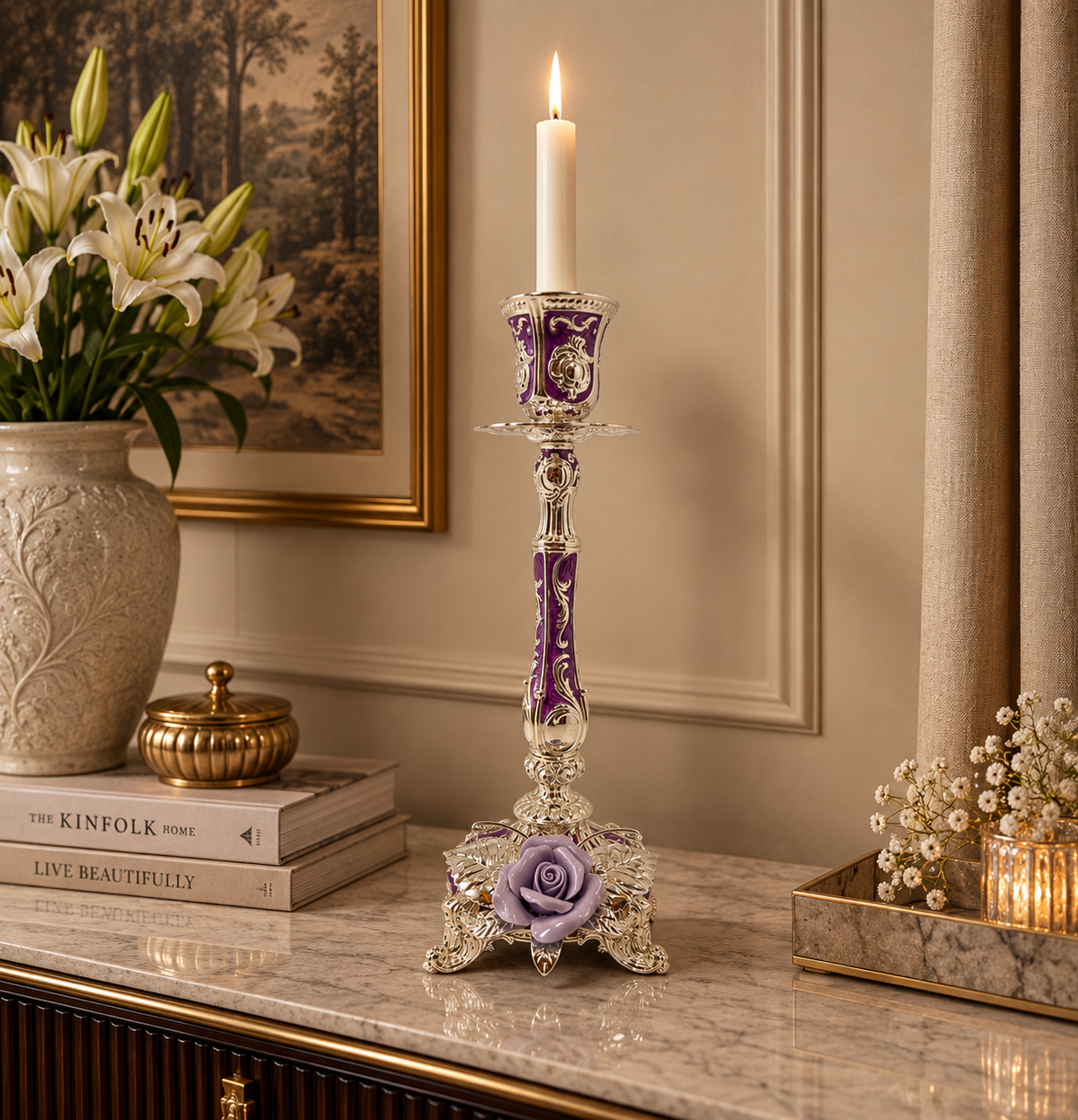 Imperial Rose Candle Stand