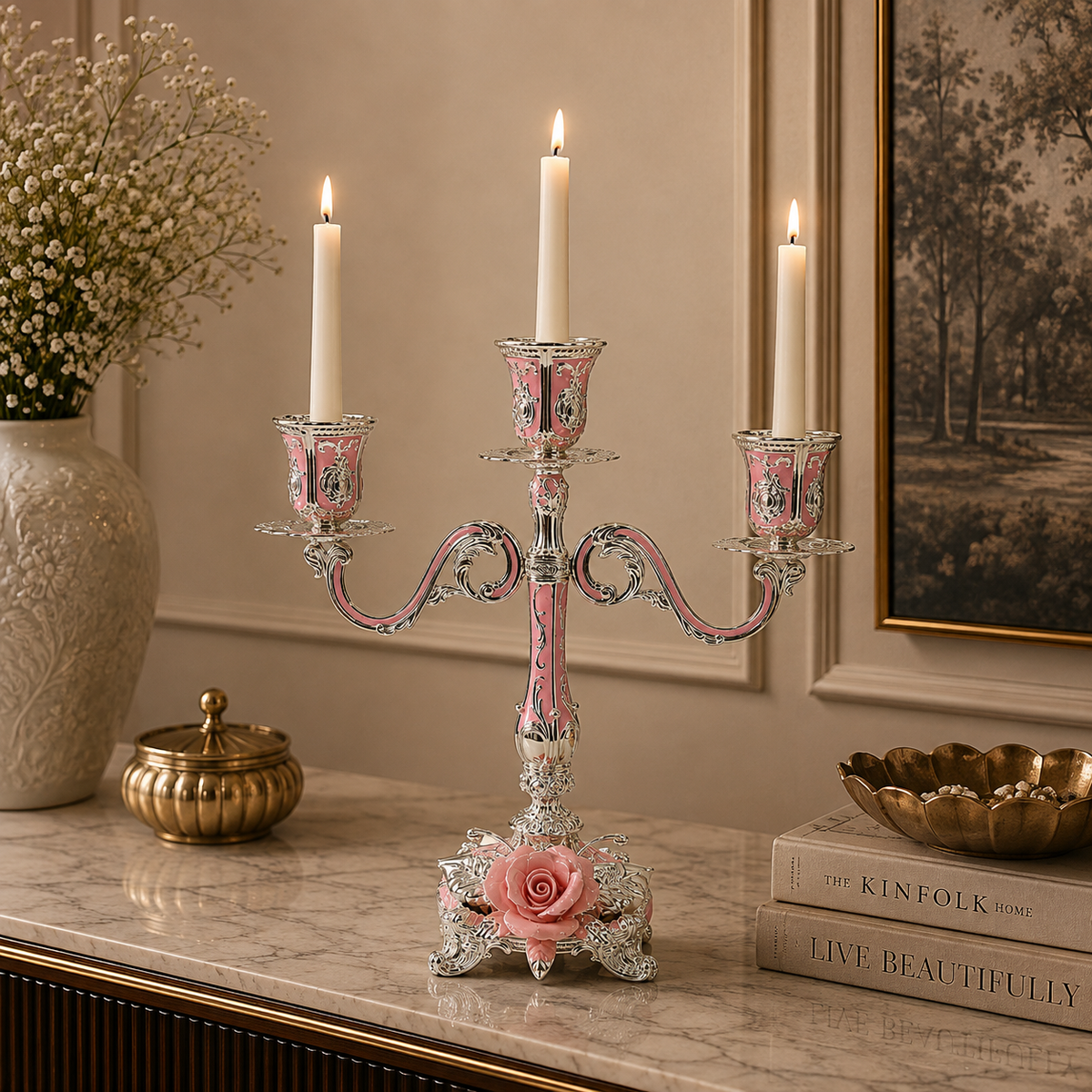 3 in 1 Imperial Rose Candle Stand