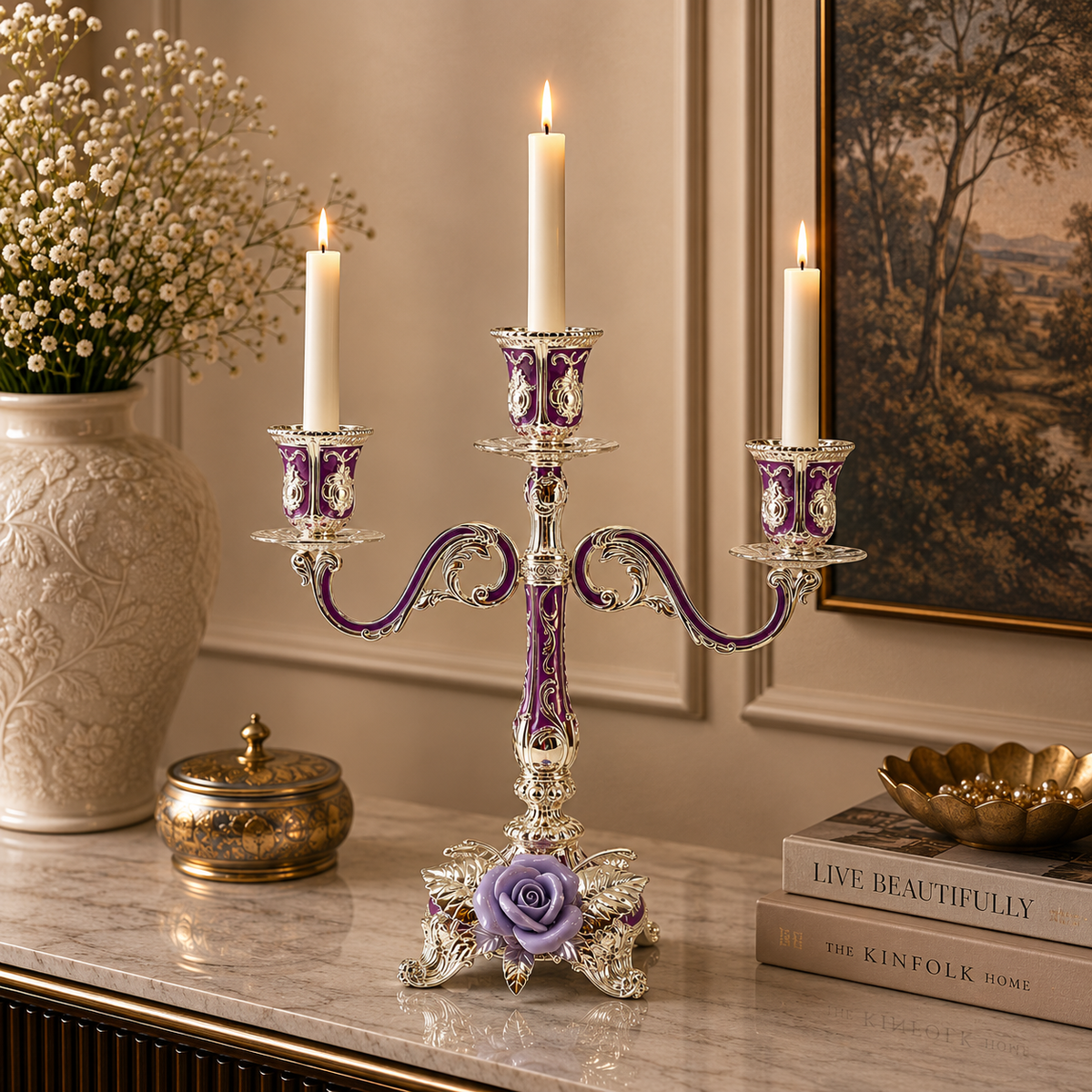 3 in 1 Imperial Rose Candle Stand