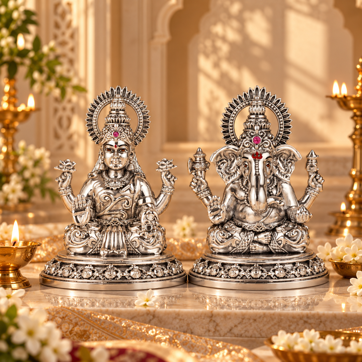 Chakra Laxmi Ganesh Silver