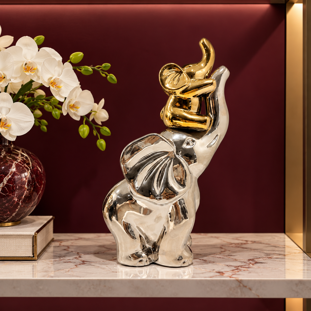 Royal Elephant Duo Showpiece