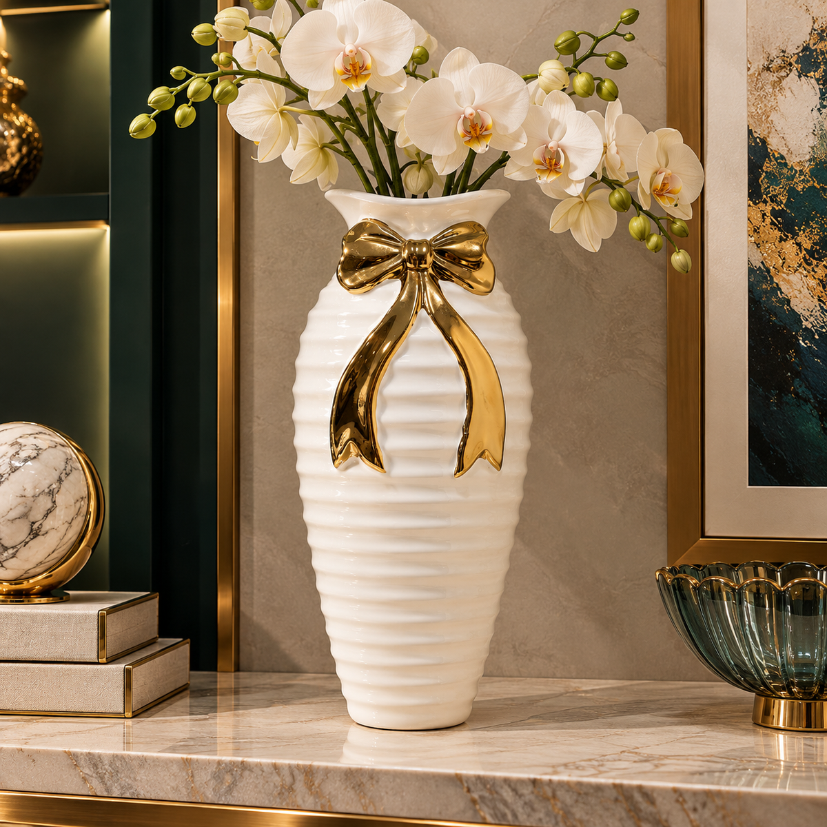 Elegant Bow Decorative Flower Vase