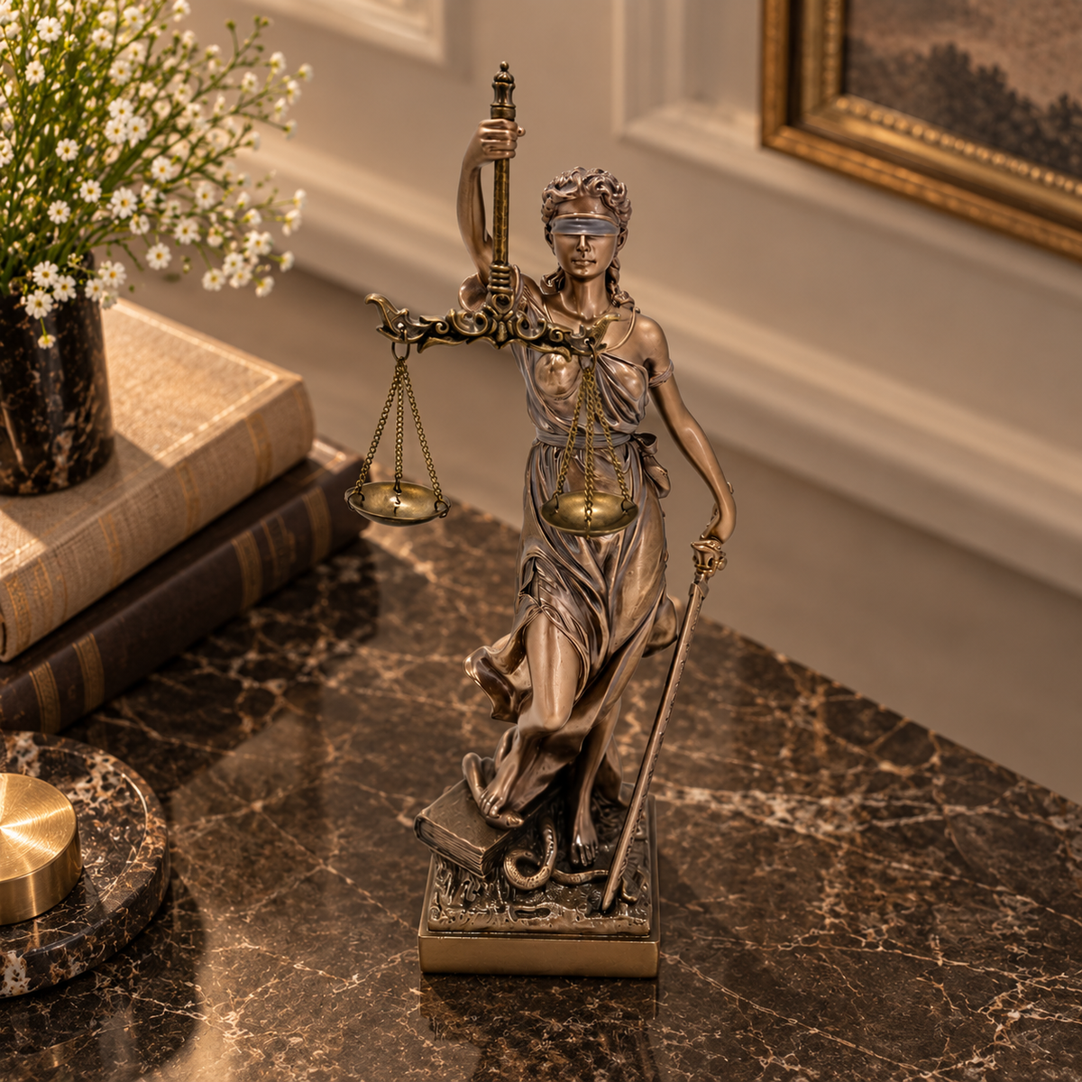 Greek goddess justice figure