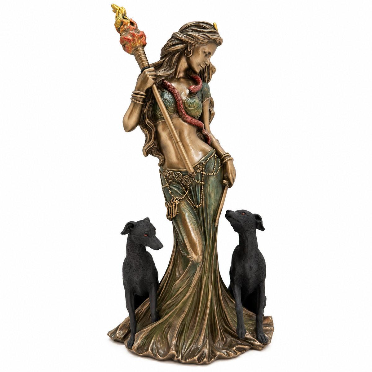 Hecate- Greek goddess of magic with her dogs