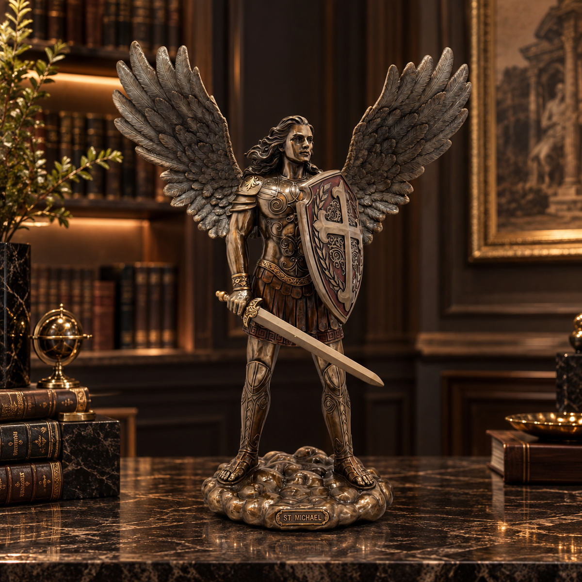 Saint Michael with shield and sword