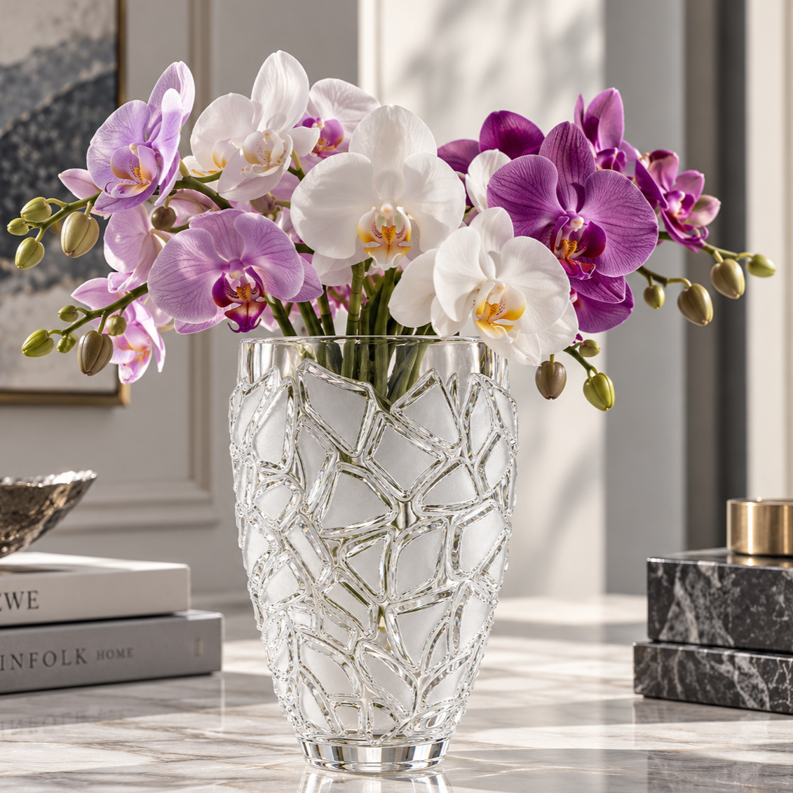 Crystal Bloom Frosted Vase