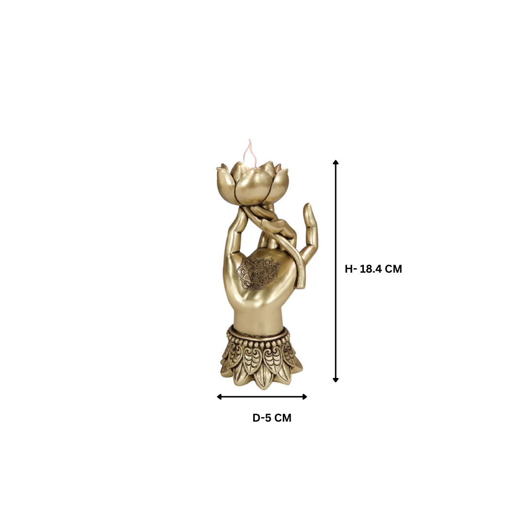 Home Décor-Buddha Hand Candle Holder (H-18.4CM)