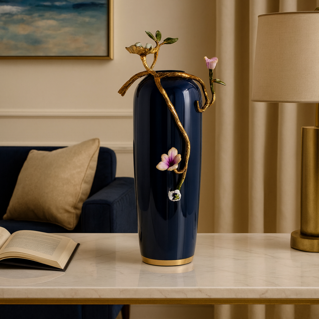 Meraki Blue Desiger Vase (M) (H-46.5CM)