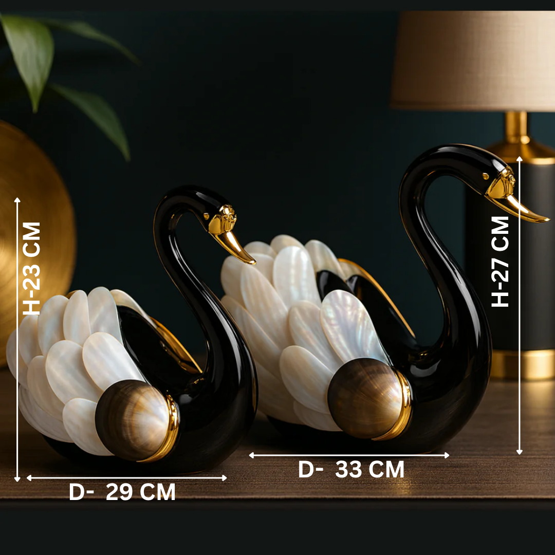 Set of 2 Swan Black