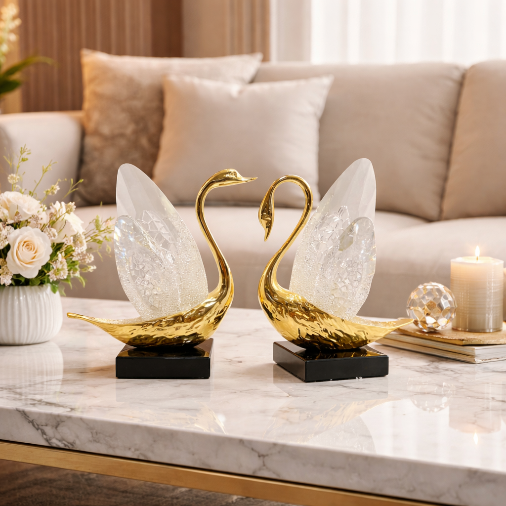 Set of Crystal Wing Swan
