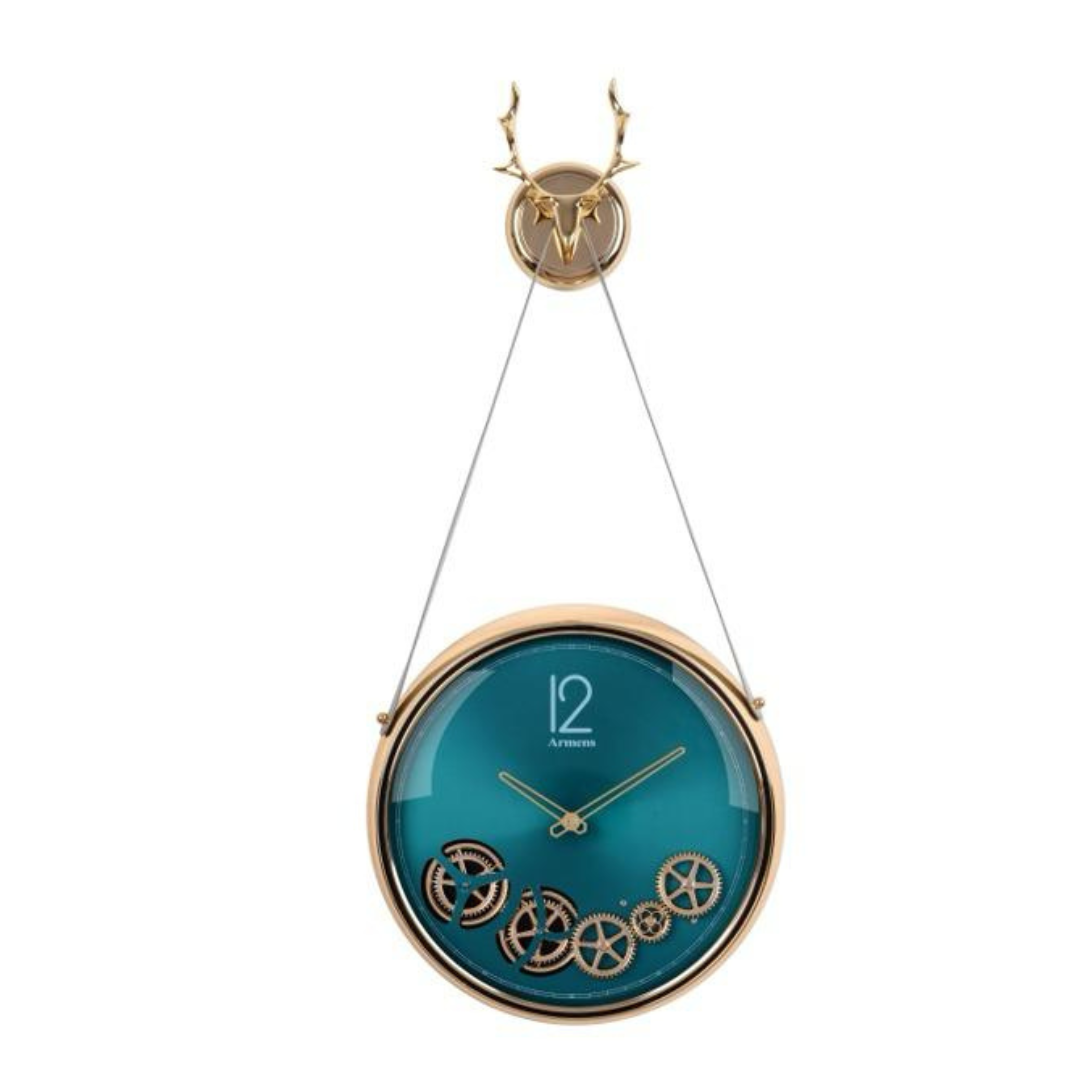 The Noble Stag Wall Clock- Blue