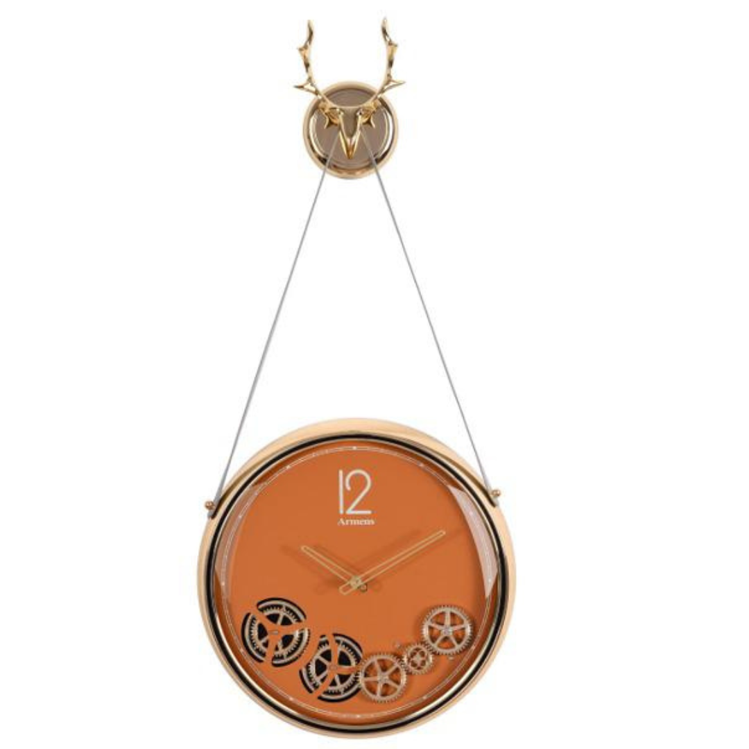 The Royal Reindeer Wall Clock- Orange