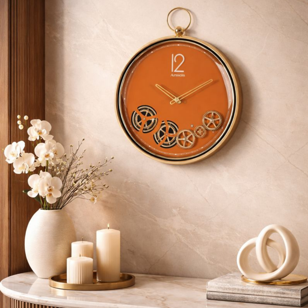 The Circle Of Time Wall Clock- Orange